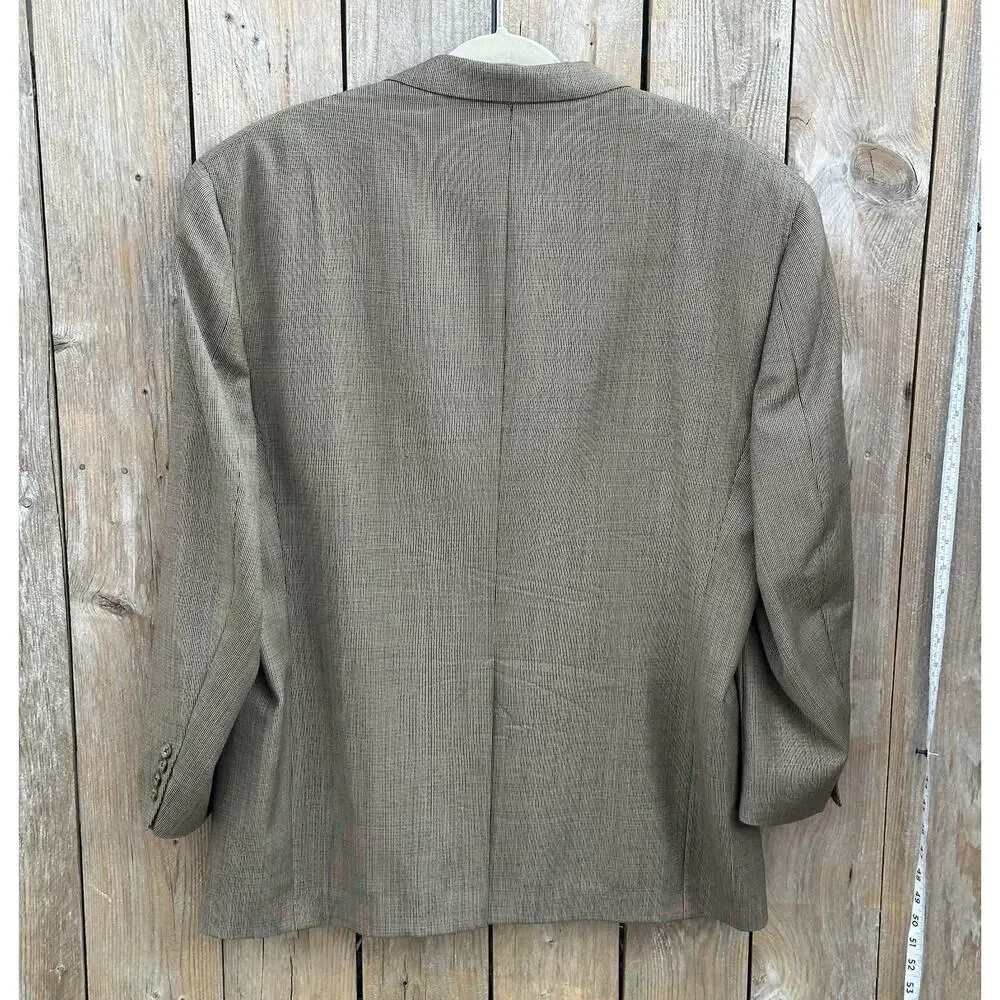 Vintage 90s Tommy Hilfiger Mens 44R Wool Houndstooth Sport Coat Suit Jacket USA